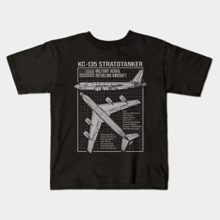 KC-135 Stratotanker Blueprint Kids T-Shirt